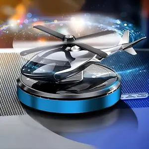 Solar Powered Helicopter Design Car Air Freshener, Solar Rotating Car Aroma Diffuser, Car Interior Decoration Accessories for Home, Office & Car, Car Aromatherapy Machine