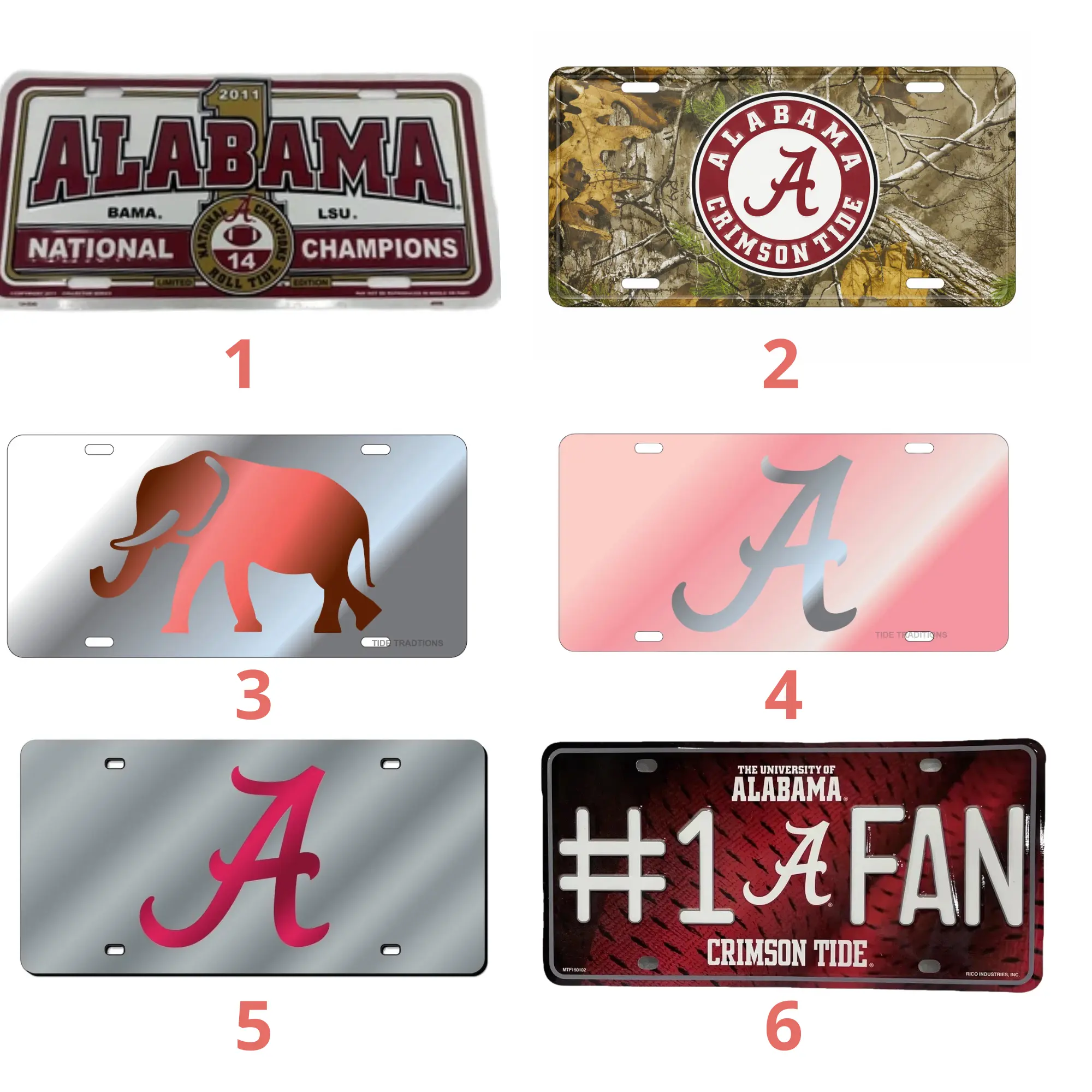 RARE Alabama Crimson Tide 2D Pride Embossed Elite Car Truck Tag License Plate, Car Accessory, License Plate, Vehicle Decor