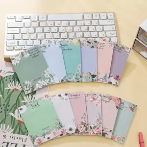 Floral Pattern Sticky Note, 3 Sets Creative Sticky Note, Memo Pad, Sticky Note Pad, Stationery Supplies for Home School Office