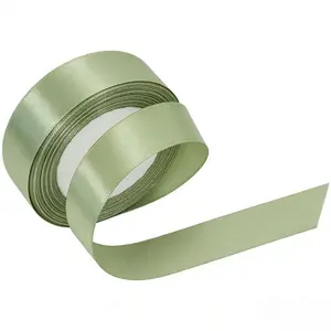 Soft Sage Green Satin Ribbon, 1 Inch Wide x 21.4 Meters, Solid Color Fabric Ribbon for Elegant Gift Wrapping & Present Decoration, Fashion Hair Bows & Accessory Creation, Spring Easter Crafts & Seasonal DIY Projects, Decorative Wreaths & Home Accents