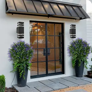 2 pieces - Direct plug-and-pull artificial lavender balls with ground anchors. UV-resistant artificial lavender ball-shaped plants. Suitable for outdoor gardens, indoor potted plants, porch decorations, etc. as artificial greenery for indoor and outdoor