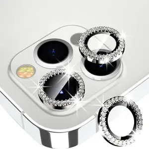 Shiny Diamond Camera Lens Protector Film for iPhone 17/16/15/14/13/12/11 Pro Max, Durable Protective Cover for iPhone Cameras, Accessories