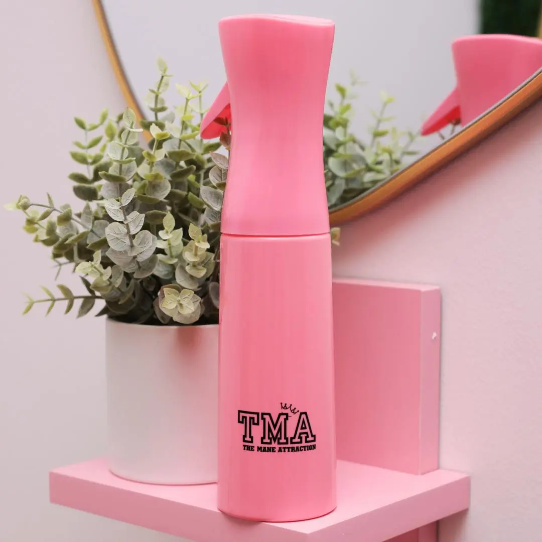 Continuous Fine Mist Spray Bottle 300ml, Pink Ultra Fine Stream for Hair & Beard Hydration Organizer