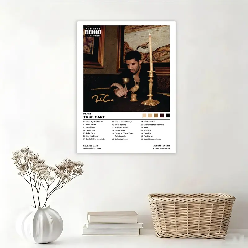 Drake Take Care Music Album Cover Poster, Vintage Canvas Print, Vintage Prints, Vintage Wall Art, Classic Hip Hop Art, Home Decor, Unframed