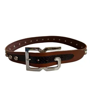 Pre-owned Dolce & Gabbana stud belt unisex authentic with COA size 90 cm 36