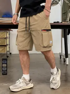 Men's New Workwear Pants, Summer Trendy Loose Sports Mid-Thigh Shorts, Zipper Pocket Design, Men's Casual Short Pants