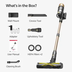 Ultenic Cordless Upright Vacuum Cleaner - 60KPa Suction, 65Min Runtime, 6-Stage HEPA Filter, 180° Flat-Reach, 1.5L Dust Cup for Hardwood Floors, Carpets, Pet Hair
