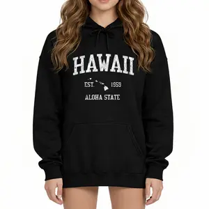 Hawaii Sports Vintage Hoodie – Comfortable Long Sleeve with Hawaiian Islands HI