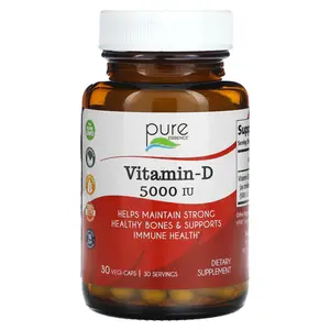 Pure Essence Vitamin-D, 5,000 IU, 30 Vegi-Caps