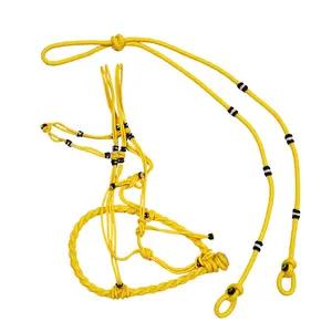 Charro Yellow Halter Bosalillo/Rienda Set