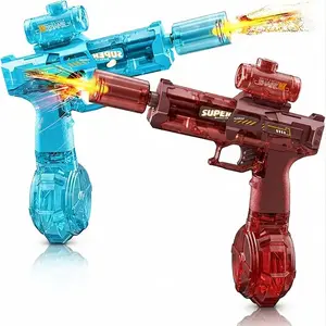 Quriov Powerful Automatic Electric Water Gun with Realistic Glowing Muzzle, 320cc Large Capacity, Long Range Up to 32 Feet, Summer Outdoor Fun Toy for Adults and Kids, Perfect Gift for Summer