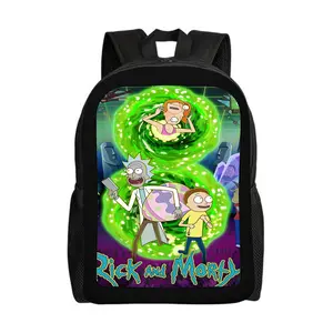 Rick-and-Morty-Backpacks for Girls, Cute School Backpack, Aesthetic Bookbag for Teens, Lightweight Classic Backpack for Travel, Work, Picnic A-4