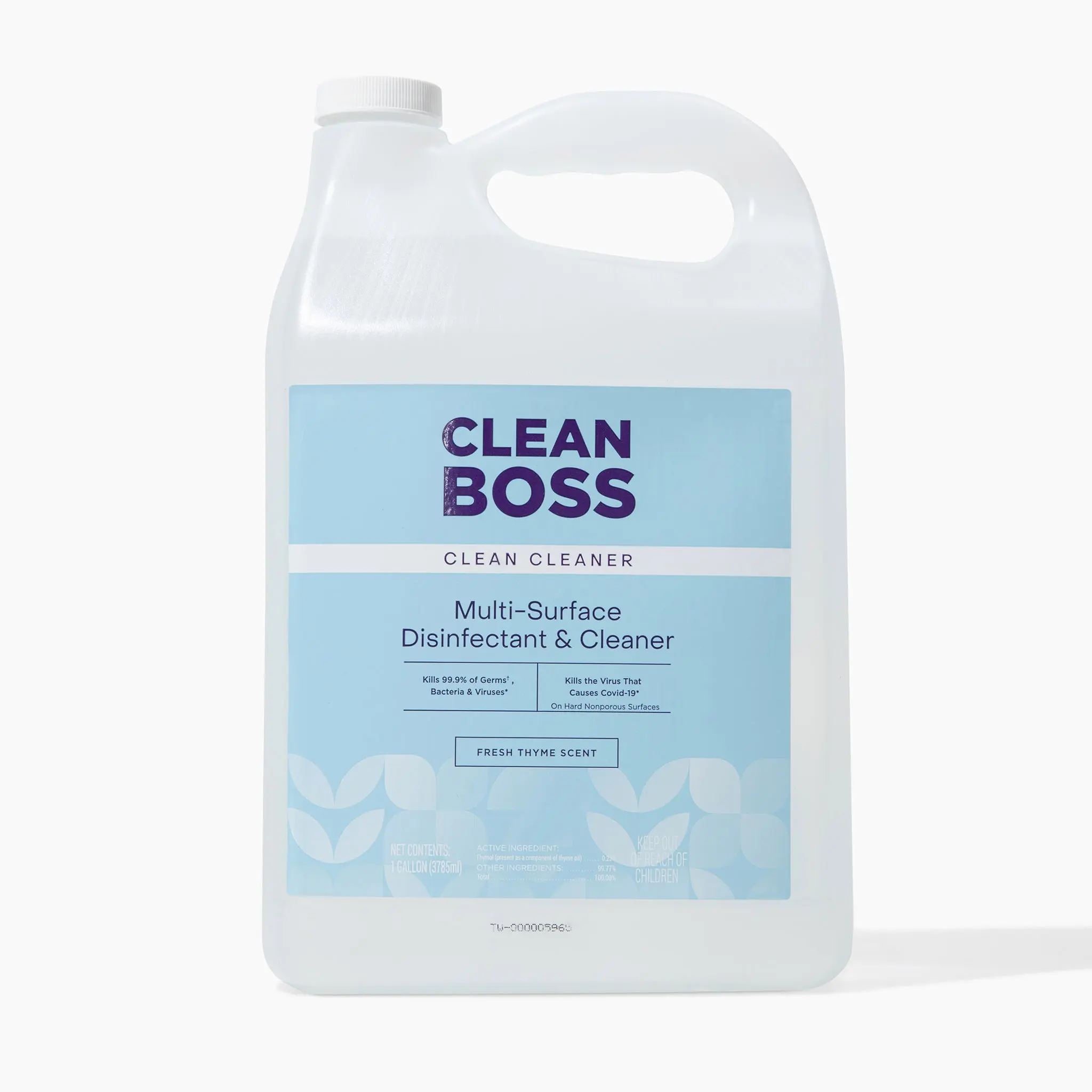 CleanBoss Multi-Surface Botanical Disinfectant - 128oz Jug - Household Cleaning Solution for Food Processing Areas