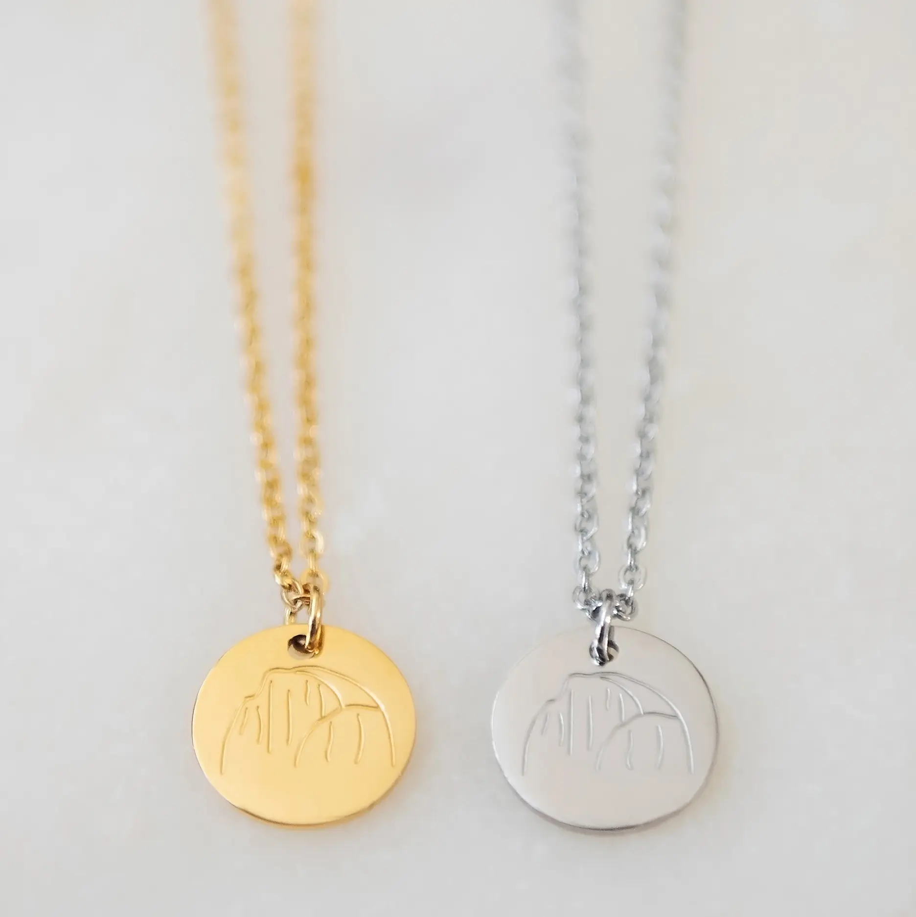 Half Dome Charm Necklace, Yosemite National Park Jewelry, Stainless Steel, Gold or Silver