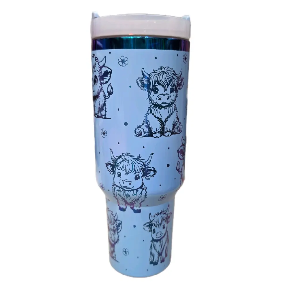 40oz Laser Cut Insulated Drink Tumbler, Kitchenware Drinkware Water Bottle for Live Sales Use, Portable