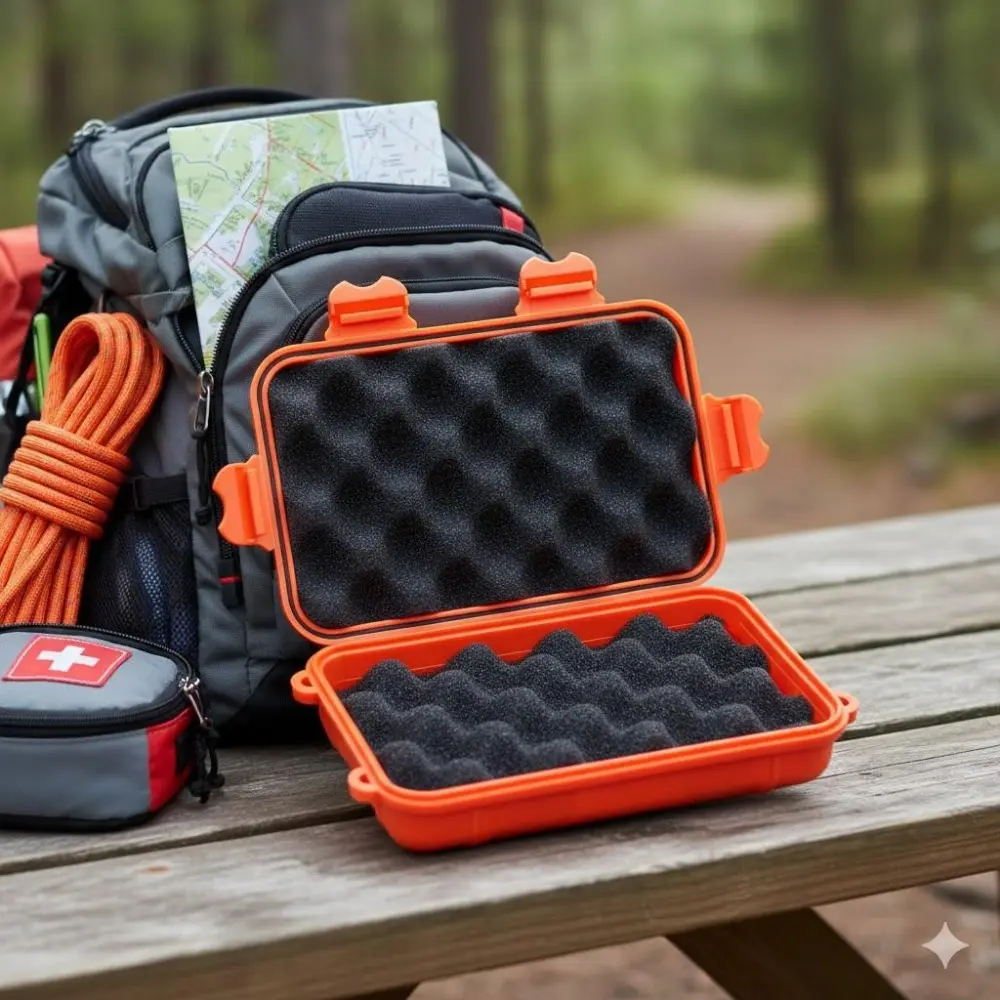 Waterproof Sealed Outdoor Storage Box, Durable Plastic Compression-Resistant Camping Travel Case, Multi-Scene Gear Container for Survival Essentials, Portable Moisture-Proof Organizer for Hiking, Travel & Outdoor Equipment, Outdoor Survival EDC
