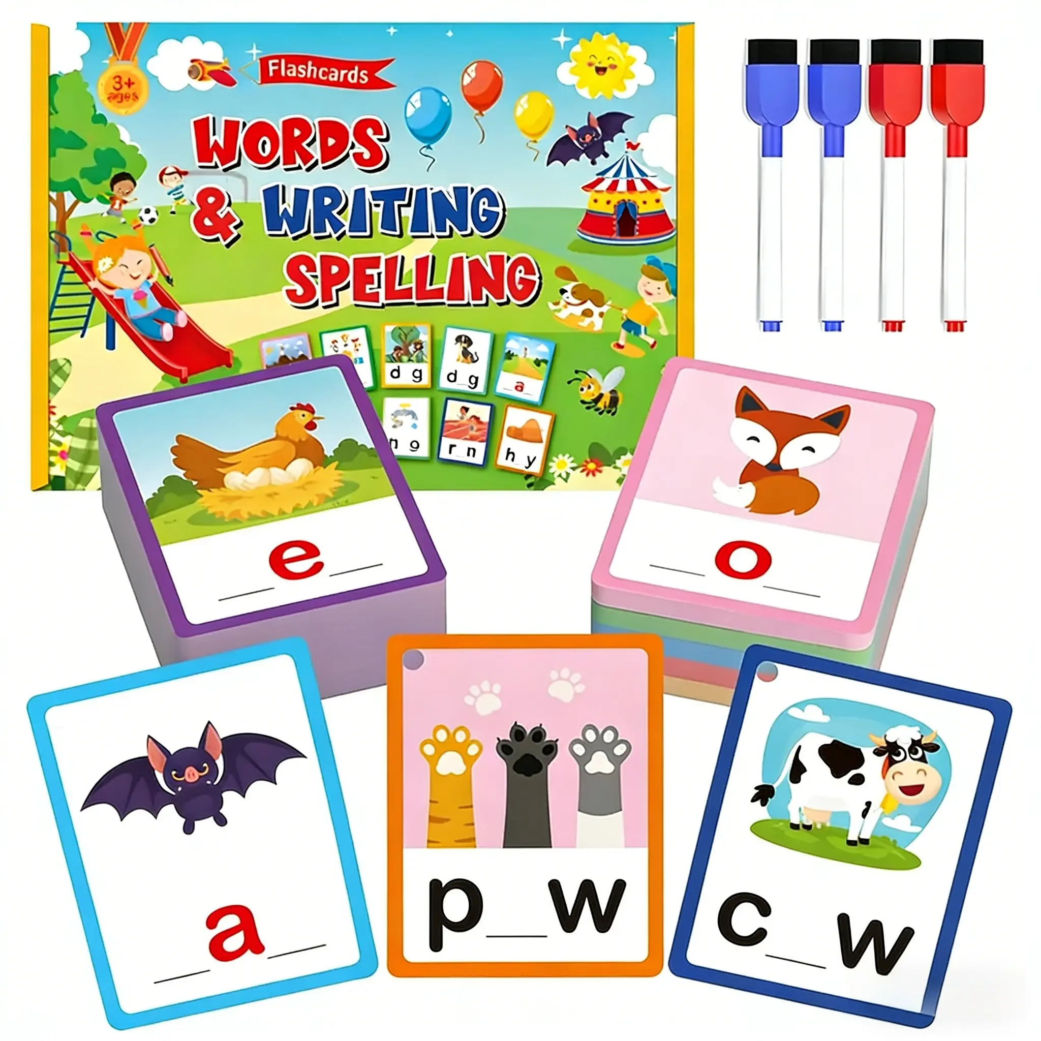 100PCS Montessori Flash Cards for Toddlers 2+, Preschool Learning & Classroom Language Toys with Words & Pictures, Vehicles Vocabulary Cards, Screen-Free Homeschool Supplies Gift