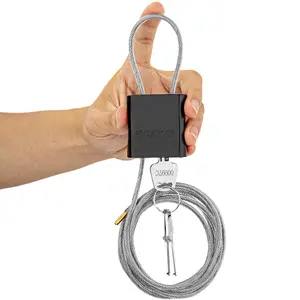 BOZZYS Adjustable Cable Padlock with 3 Keys 1.15 ft Long 1/6 in Thick Steel Cable for Bikes Mopeds Scooters Gates Lockers Outdoor Gear Weatherproof