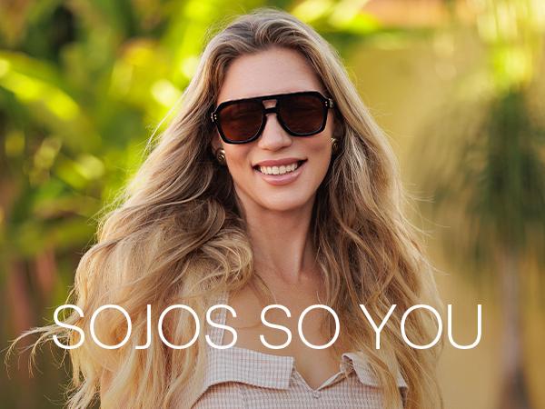 SOJOS Retro Thick Polarized Aviator Sunglasses for Women Bold Square Pilot Shades