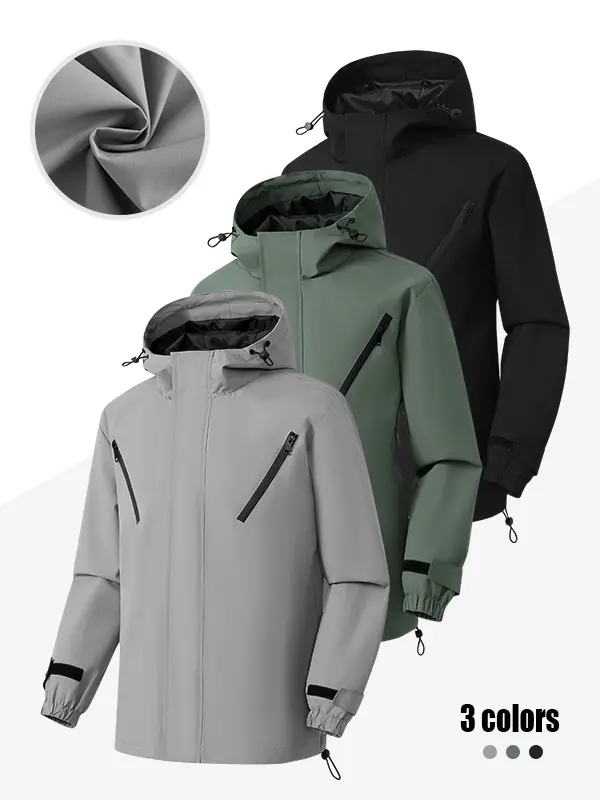 Hooded  Jacket – Wear-Resistant, Wrinkle-Resistant, Windproof Outdoor Jacket for Hiking, Commuting, and Casual Use