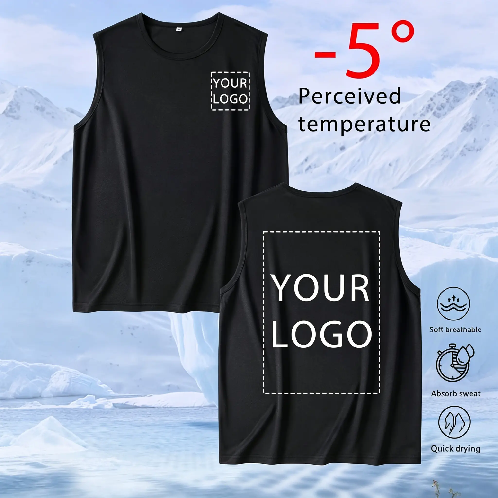 Men's Custom Quick-Dry Sports Tank Top, Personalized Photo Logo Muscle Vest for Gym Running Fitness, Soft Breathable Combed Cotton, Sweat-Wicking, Durable Heat Transfer Print Activewear Gift