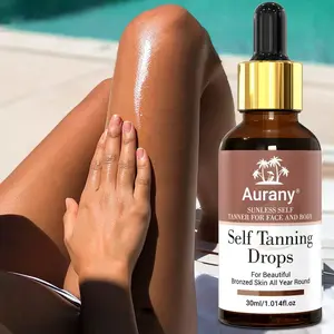 1Pc-Tanning Lotion, Browning Lotion, Tanning Oil, Sunless Self Tanner For Face & Body, Natural Glow, Buildable Bronzing Drops, Easy To Apply, Customizable Tan, Suitable For All Skin Types, Body Care, Cosmetic-30ml