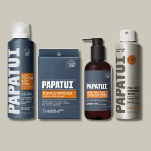 PAPATUI Clear Action Acne Bundle + Sandalwood Suede Full Body Deodorant Spray