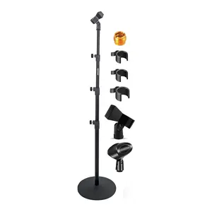 5Core Mic Stand Floor Adjustable Universal Heavy Duty Microphone Stands Round Base Soporte De micrófono - MS RBL 3T