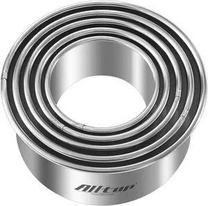 5 count Round Biscuit -Stainless Steel Baking Essential Tool for Effortless Circle Cookie Shaping,Pastry,Cake Decoration&Fondant CreationPrecise Cut Utensil for Dumpling,Scone, Donut