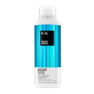 IGK DISCO DISCO Clear Gloss Finishing Hair Spray | Moisturizes, Adds Shine & Enhances Color | No Greasy Residue + Color Protection | 172ml | 5.3 oz