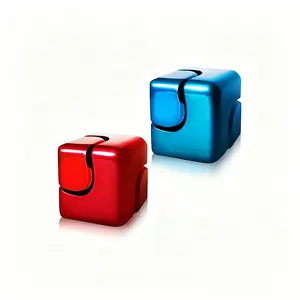 2Pcs Metal Fidget Spinner & Cube Toys, EDC Desk Toys for Anxiety Stress Relief, ADHD Sensory Toys, Easter & Valentine Gifts for Teens Boys