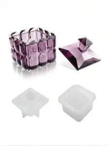 Crystal Epoxy Resin Storage Box Mold, Square Silicone Mould for DIY Crafts, Mirror Finish, Durable and Easy to Use, Jewelry Making Tools, Handcraft