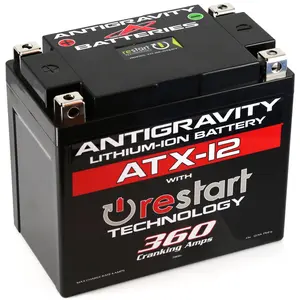 Antigravity ATX12-RS Lithium Motorcycle Battery - 360CA 12V LiFePO4 with RE-START Jump-Starting Technology - Ultra Lightweight Performance Upgrade