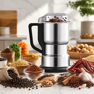 New style Multifunctional Electric Coffee Bean Grinder, Kitchen Food Crusher, High Power - Fast Grinding of Grains, Spices Coffee Bean Food Grade Processor Tool, Electric Coffee Stainless Steel Plug and Play, Suitable for Home Use in All Seasons. Gift