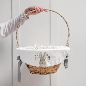 Bunny Personalized Basket Liner, Customized Easter Basket Liner, Monogram, Girl Easter Basket Liner, Boy Easter Basket Liner | Bunny