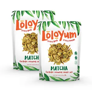 LoloYum 2-Pack Matcha Flavor Furikake Seaweed Snack Snack Mix - Hawaiian Inspired and Non-GMO