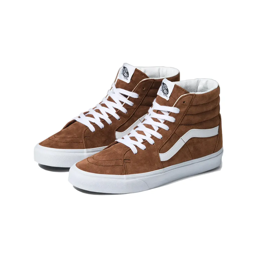 VANS Men's Classic Sk8-Hi Lace-Up High-Top Pig Suede Tortoise Shell Casual Trainers, Reinforced Toe Cap, Padded Collar, Signature Rubber Waffle Outsoles, Side Stripe Footwear, Retro Style, High Tops, Rubber Sole, Laces Casual Trainers, Sneaker, Closed, Tr