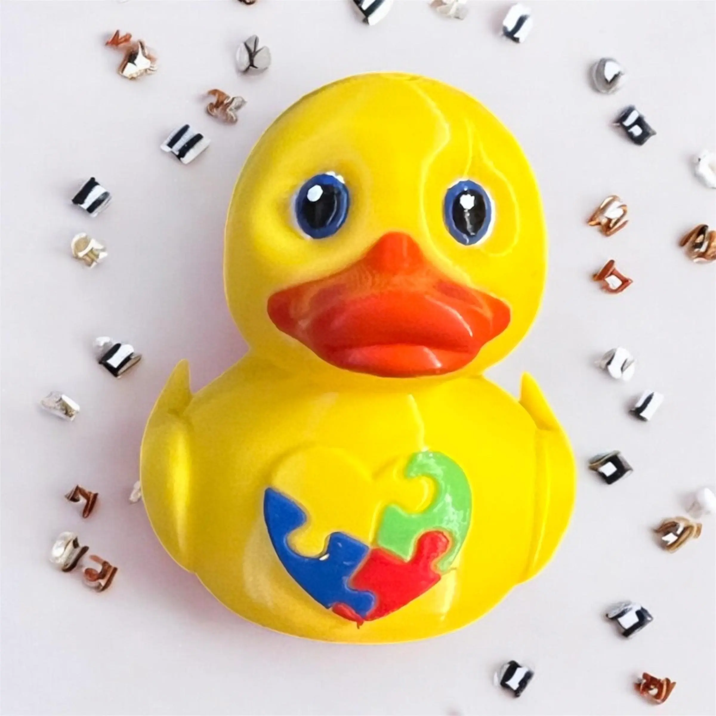 Autism Awareness Duck 3D Printed Duck Collectible Plastic Figurine for Jeep Lovers