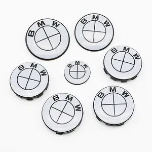 7-Piece Bmw Emblem Set, 3D Wheel Center Caps, Front & Rear Grille Emblems, Steering Wheel Decorations, Fits Bmw M, M3, M5 Models