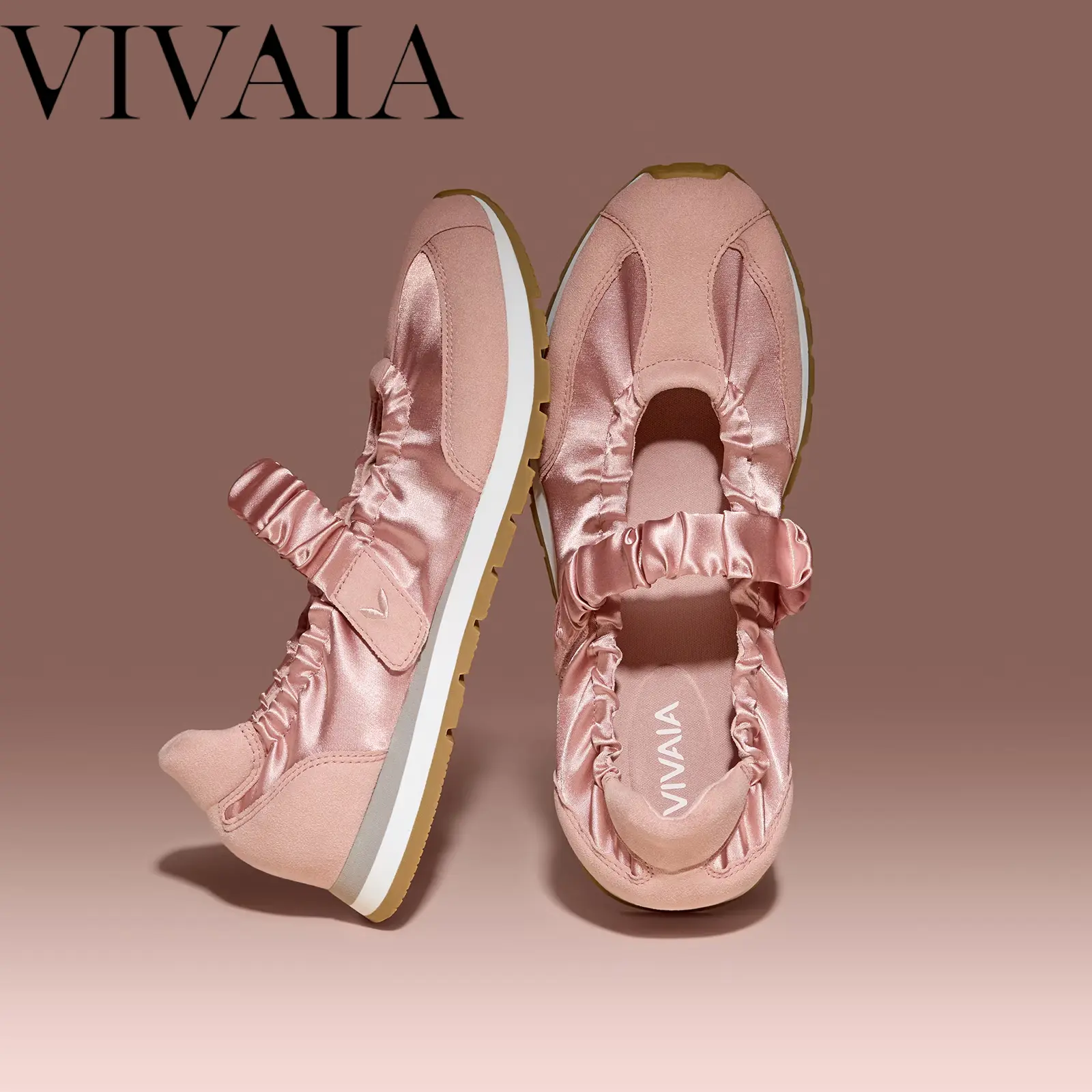 VIVAIA Round-Toe Satin Mary Janes, Comfortable Arch Support Sporty Flats with Adjustable Velcro Straps, Tennis shoes, Polished Everyday Sneakers (Ayla), Wide Feet Friendly Maryjanes Sneakers, Hybrid Maryjanes,  Casual Footwear Rubber Walking Shoes, Sports