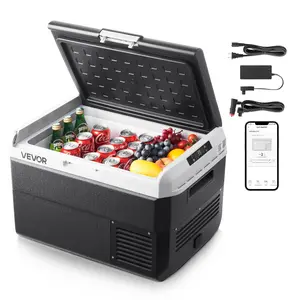 【FathersDayGift】VEVOR 12 Volt Car Refrigerator, 42.3QT/40L Car Fridge, Portable Electric Cooler with -4℉~68℉ Adjustable Temperature, 12/24V DC and 100- 240V AC Compressor Freezer for Outdoor, Camping, Travel, RV