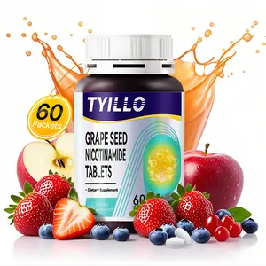 Tyillo Grape Seed Nicotinamide NAD+ Dietary Supplement - Procyanidin, Vitamin C for Energy Boost, Focus - Fitness, Human Healthcare Support - 60 Tablets for Men & Women