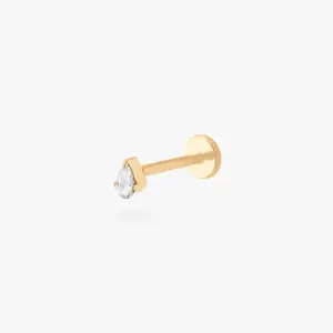 Studs Pear CZ Flatback Stud