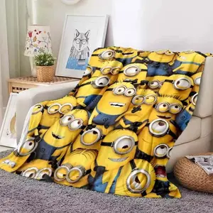 6 Sizes Cute Minions Printed Blanket Children Adult Blanket Soft and Warm Bedding for Bed Sofa Outdoor Travel Cover Blanket Gift Cartoon Blanket Halloween and Christmas Gifts
