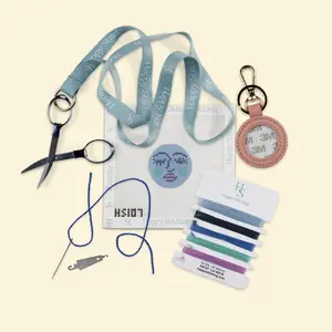 Happy Stitching - Moon Face Key Fob Needlepoint Kit - All-in-One, Self-Finish Needlepoint Kit - Needlepoint Craft Kit For Women