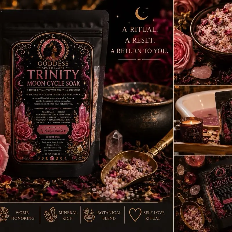 Goddess Apothecary Trinity’s Moon Botanical Bath Blend Candle - Lavender & Chamomile Herbal Soak with Fall-Spiced Spring Flowers, Self-Care Accent, Home Decor Relaxation Gift (Blueberry Cheesecake, Cinnamon Caramel Scents), Chamomile Flowers kingdom heart
