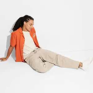 Men's Regular Fit Ankle Length Cargo Pants - Original Use Khaki XXL