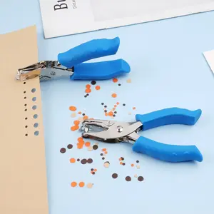 Single Hole Punch 1/4” Paper Hole Puncher for Crafts, One Hole Puncher with Blue Soft Grip Handle for Kids and Adults, Handheld Circle Punch for Paper Crafts in Home, Office, Classroom