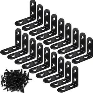 18pcs L Bracket Corner Bracket, Stainless Steel L Brackets for Shelves, Small Right Angle Bracket, Metal Corner Brace with 72pcs Screws