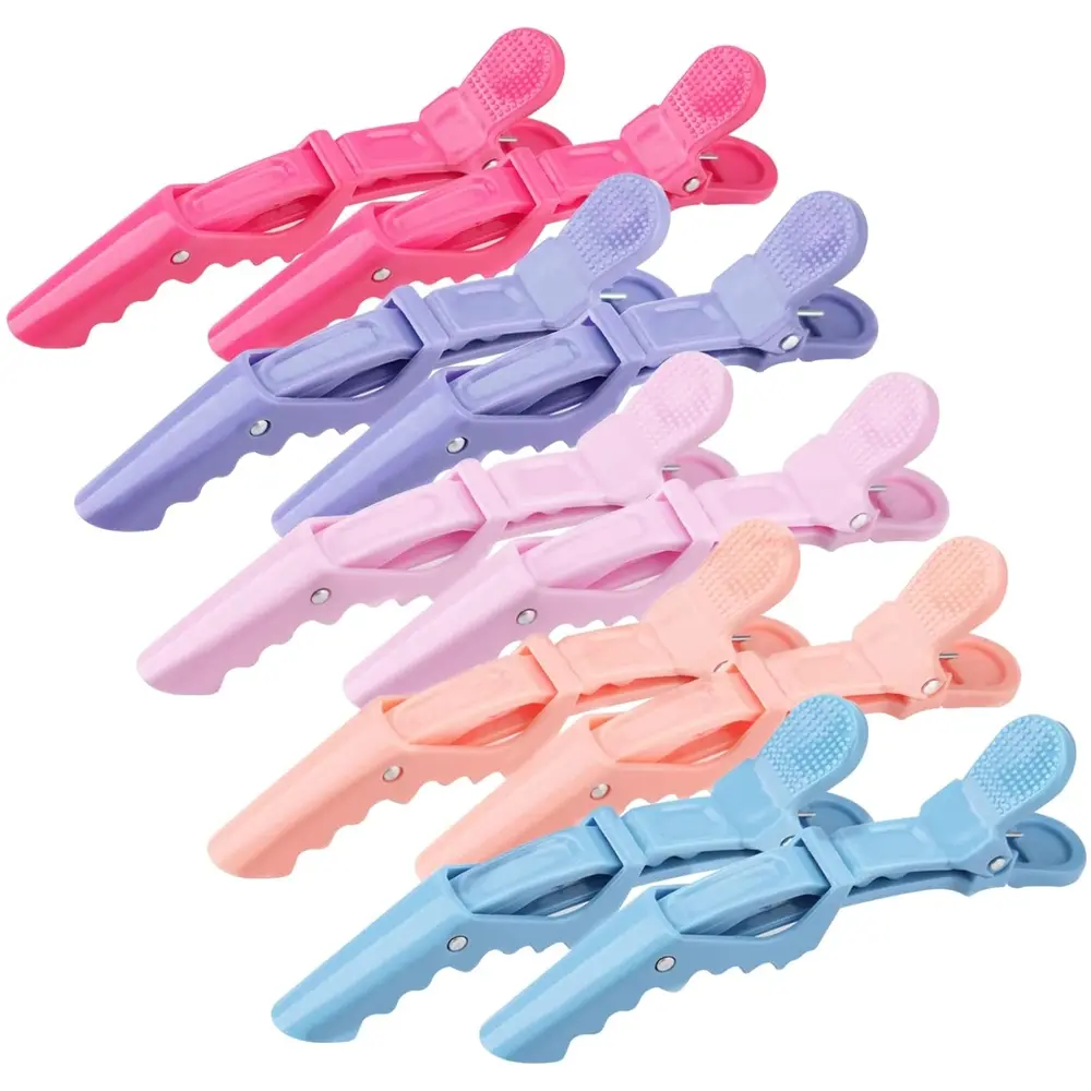 6 PCS Alligator Hair Clips,Alligator Styling Sectioning Clips,Plastic Non Slip Alligator Clips for Hair,Colorful Hair Clips Hair Accessories for Women with Wide Teeth & Double-Hinged Design
